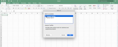 Data Analysis tab in Excel