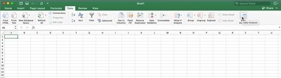 Excel worksheet with data