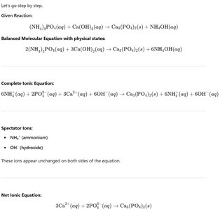 Stepwise precipitation reaction and ionic equations