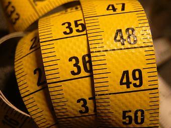 Measuring tape for length in centimeters