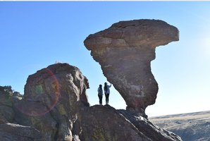 Balanced rock representing mass and space