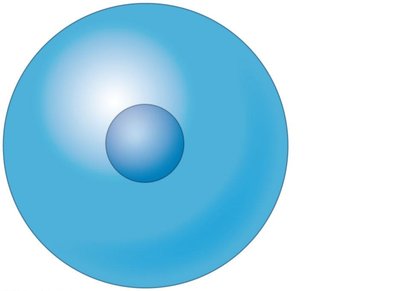 Hydrogen atom with electron cloud