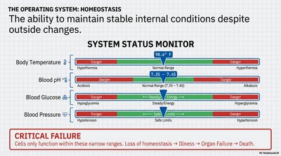 System status monitor for homeostasis