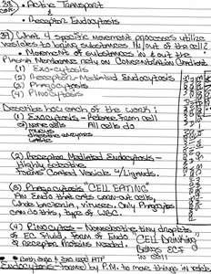 Handwritten notes on passive and active transport