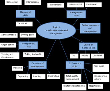 Mind map of general management topics