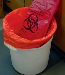 Biohazardous waste container