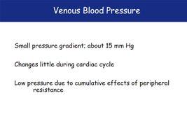 Venous blood pressure summary