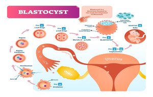 Development from zygote to blastocyst and implantation