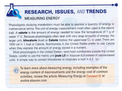 Measuring energy in nutrition