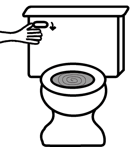 Toilet flush analogy for all-or-none principle