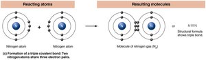 Formation of triple covalent bonds