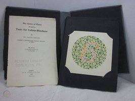 Book with Ishihara color plates for color blindness testing