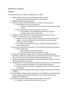 Cell biology study guide page 1