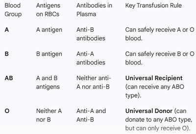ABO transfusion rules