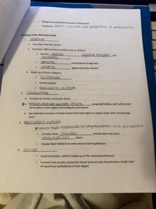 Histology of alimentary canal notes page