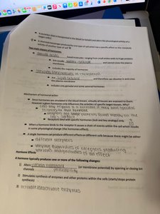 Hormone mechanisms notes page