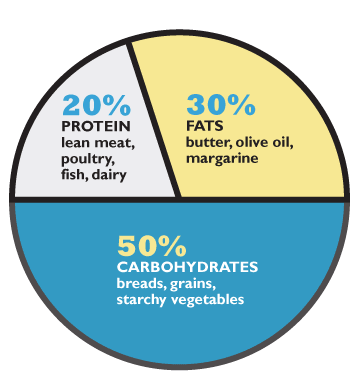 Pie chart of macronutrient distribution