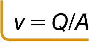 Velocity equation: v = Q/A