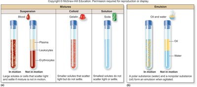 Examples of mixtures and emulsions