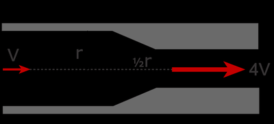 Blood flow and vessel radius