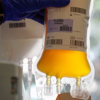 Bag of plasma used for transfusion