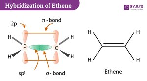 Hybridization of ethene (double bond)