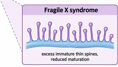 Fragile X syndrome: excess immature spines