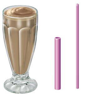 Milk shake and two different straws (analogy for resistance)