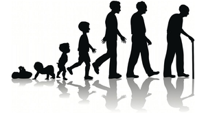 Life cycle stages from birth to old age