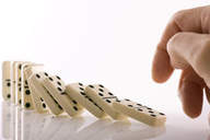 Domino effect representing action potential propagation