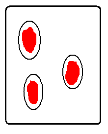 Blood typing slide with three drops