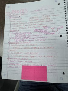 Handwritten notes on hormone types and mechanisms