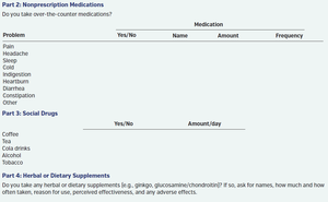 Medication history form part 2
