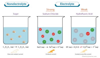 Electrolyte and nonelectrolyte comparison