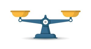 Balance scale representing V/Q matching