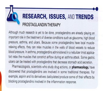 Research box on prostaglandin therapy