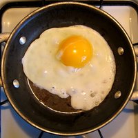 Fried egg as an example of protein denaturation