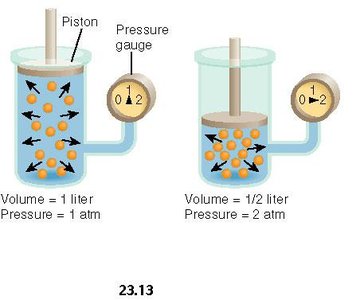 Boyle's Law: Relationship between volume and pressure in a closed container