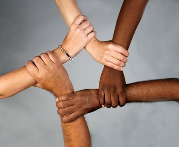 Photo showing variation in human skin color