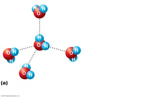 Hydrogen bonding between water molecules