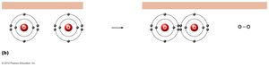 Formation of a double covalent bond in O2