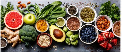 Variety of nutrient-rich foods
