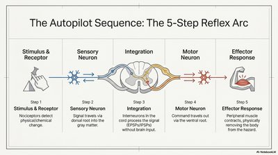 The 5-step reflex arc sequence