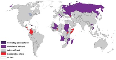 Global iodine deficiency map