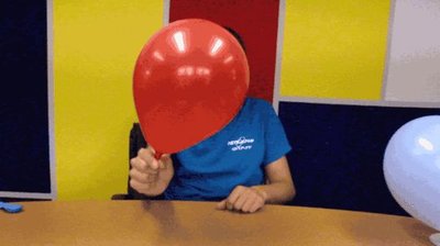 Balloon flying away, demonstrating expiration