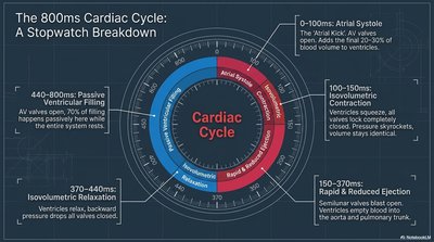 Cardiac cycle stopwatch breakdown