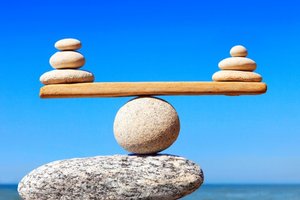 Balanced stones representing homeostasis