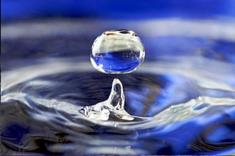 Water droplet representing liquid state