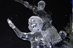 Ice sculpture representing solid state