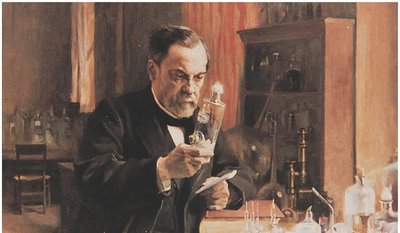 Louis Pasteur conducting experiments